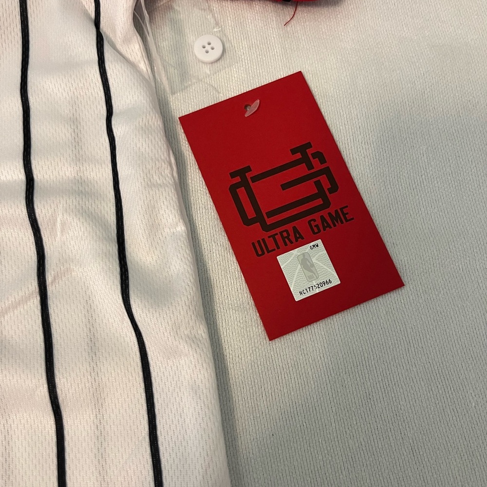 Chicago Bulls NBA Striped Baseball Jersey NWT Size XL - Picture 3 of 9